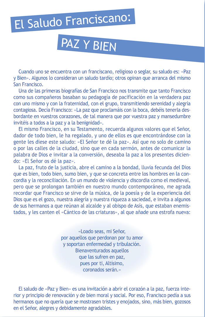 saludo franciscano