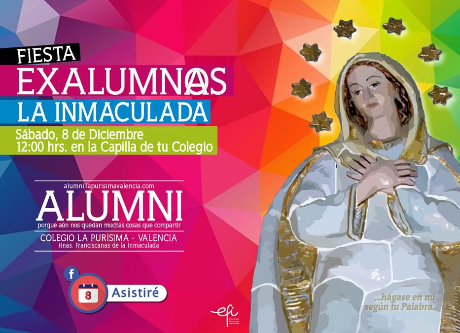 Invitación Celebración de la Inmaculada. La fiesta de los exalmunos/as – 12:00 horas