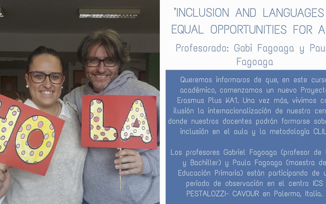 Proyecto Erasmus Plus KA1: Inclusion and languages = equal opportunities for all