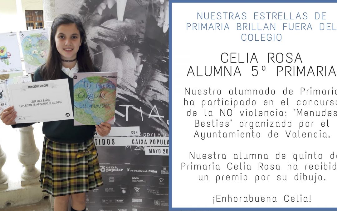 Nuestra alumna Celia Rosa obtiene un reconocimiento en el concurso de dibujo Menudes Besties