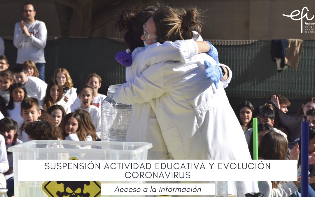 Suspensión actividad educativa situación y evolución Coronavirus