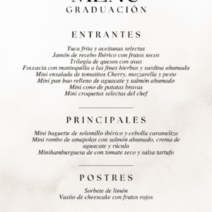 Menú graduación