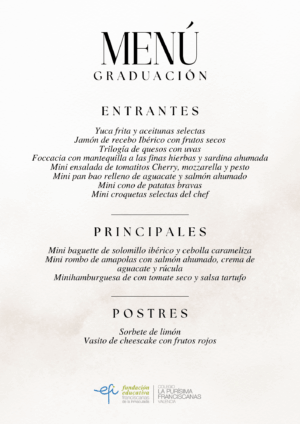 Menú graduación